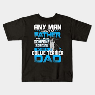 Collie Terrier Dad Dog Fathers Day Kids T-Shirt